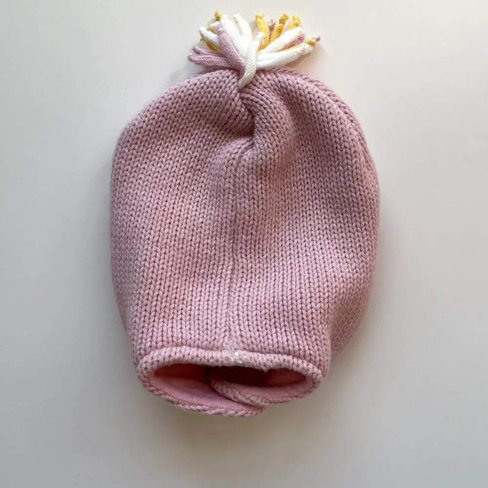 Girl's Pink Winter Hat Sz 12-24 Months